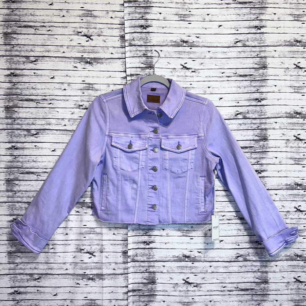 NWT Judy Blue Lavender Cropped Denim Jacket